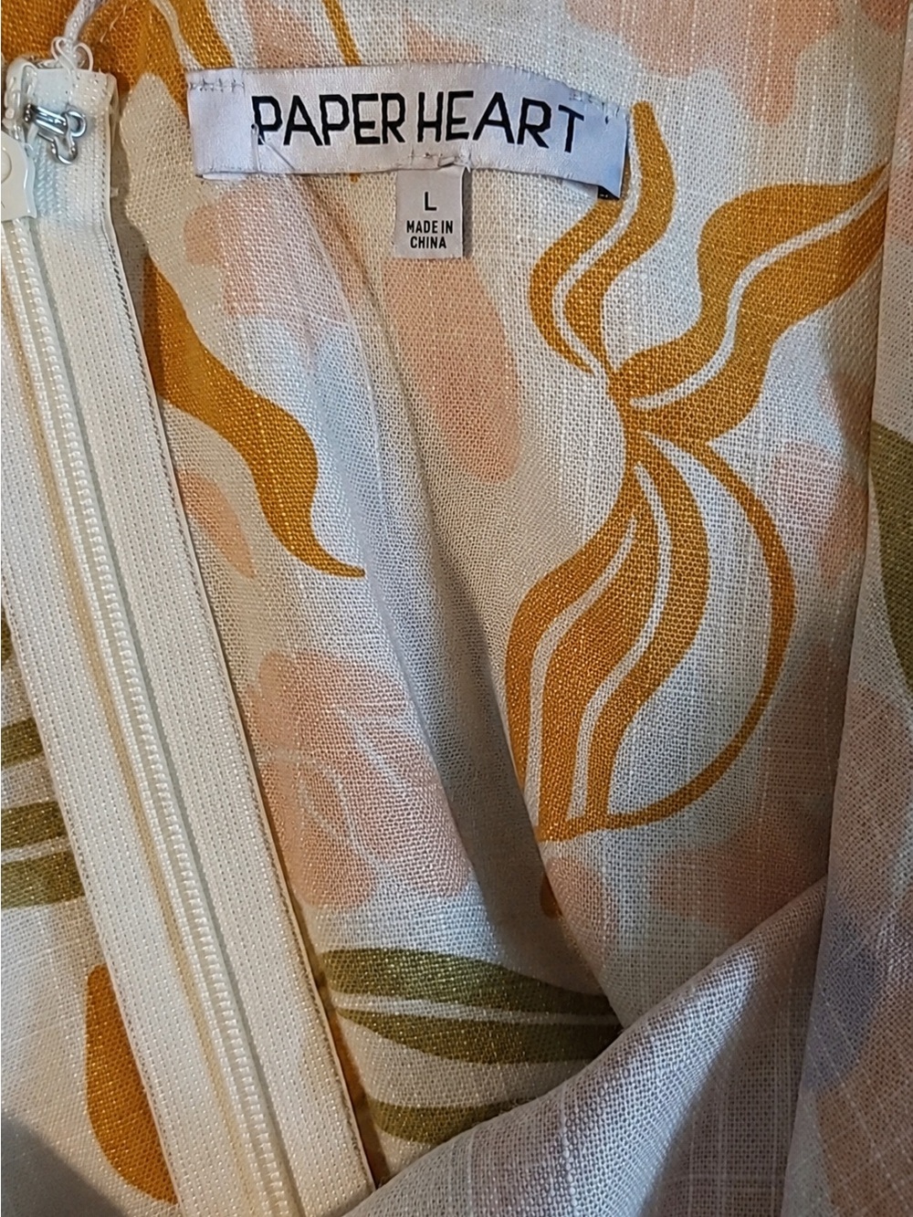 Paper Heart Anthropologie | Floral Linen Blend Maxi Dress | Size L | Boho Beach - Picture 8 of 9